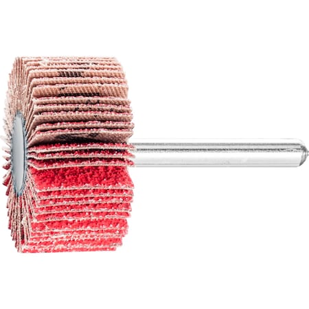 Pferd 1-1/2" x 1" Mounted Flap Wheel - 1/4" Shank - Ceramic Oxide - 60 Grit 45285